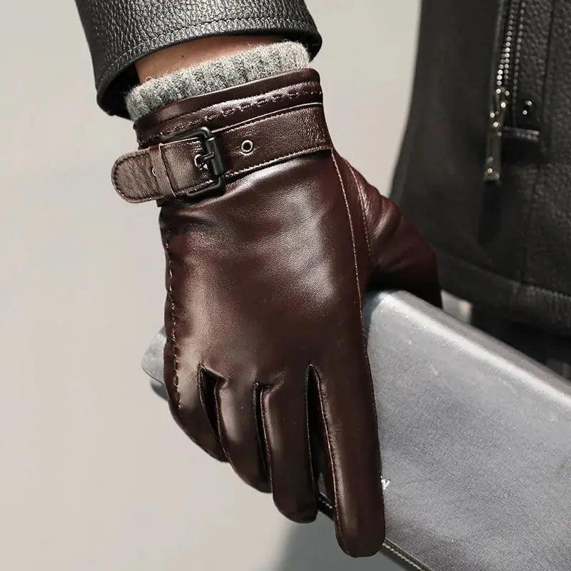 Men's Winter Leather Gloves - MANDOTOS