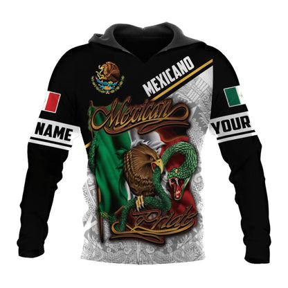 Mexico 3d Printing Flag Of Mexico Eagle Men Pullover Hoodie - MANDOTOS