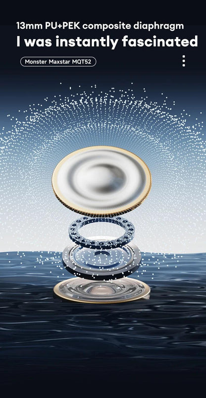 Monster MQT52 Wireless Bluetooth 5.4 Earphones Long Battery Life Gaming Headphones Dual Mode HIFI Stereo Sound Headset With Mic - MANDOTOS