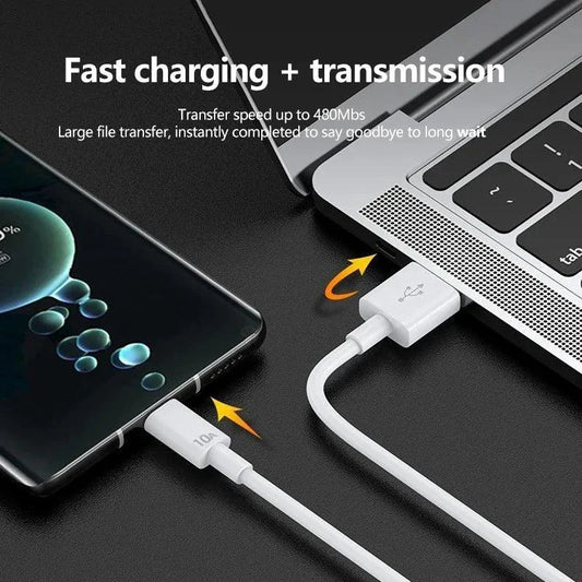 Universal USB Type C cable by MortyRick Store, 120W fast charging for Huawei P40/P30 and Xiaomi Redmi, available in multiple lengths.