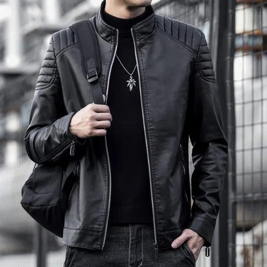 Motorcycle Leather Jacket Men - MANDOTOS