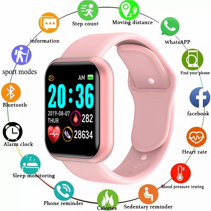 Multifunctional Smart Watch Men Women Bluetooth Connected Phone Music Fitness Sports Bracelet Sleep Monitor Y68 Smartwatch D20 - MANDOTOS