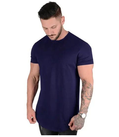 Muscle Fitness T-shirt Summer Men's Athleisure Workout short sleeve T-shirt High Quality cotton Men T-shirt Gym Sport Shirt Tops - MANDOTOS