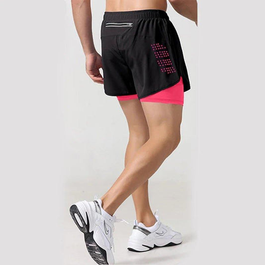 New Men Running Shorts Gym Sports Shorts 2 In 1 Quick Dry Workout Training Gym Fitness Jogging Short Pants Summer Men Shorts - MANDOTOS