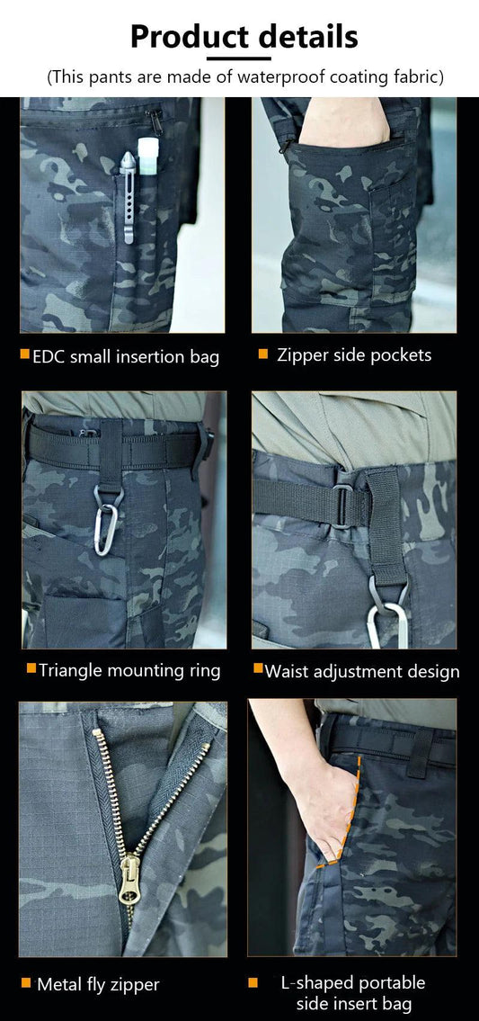New Tactical Work Pants Men Outdoor Cargo Trousers Multi-pocket Waterproof Pant Autumn Spring Outdoor Workwear Hiking Trousers - MANDOTOS