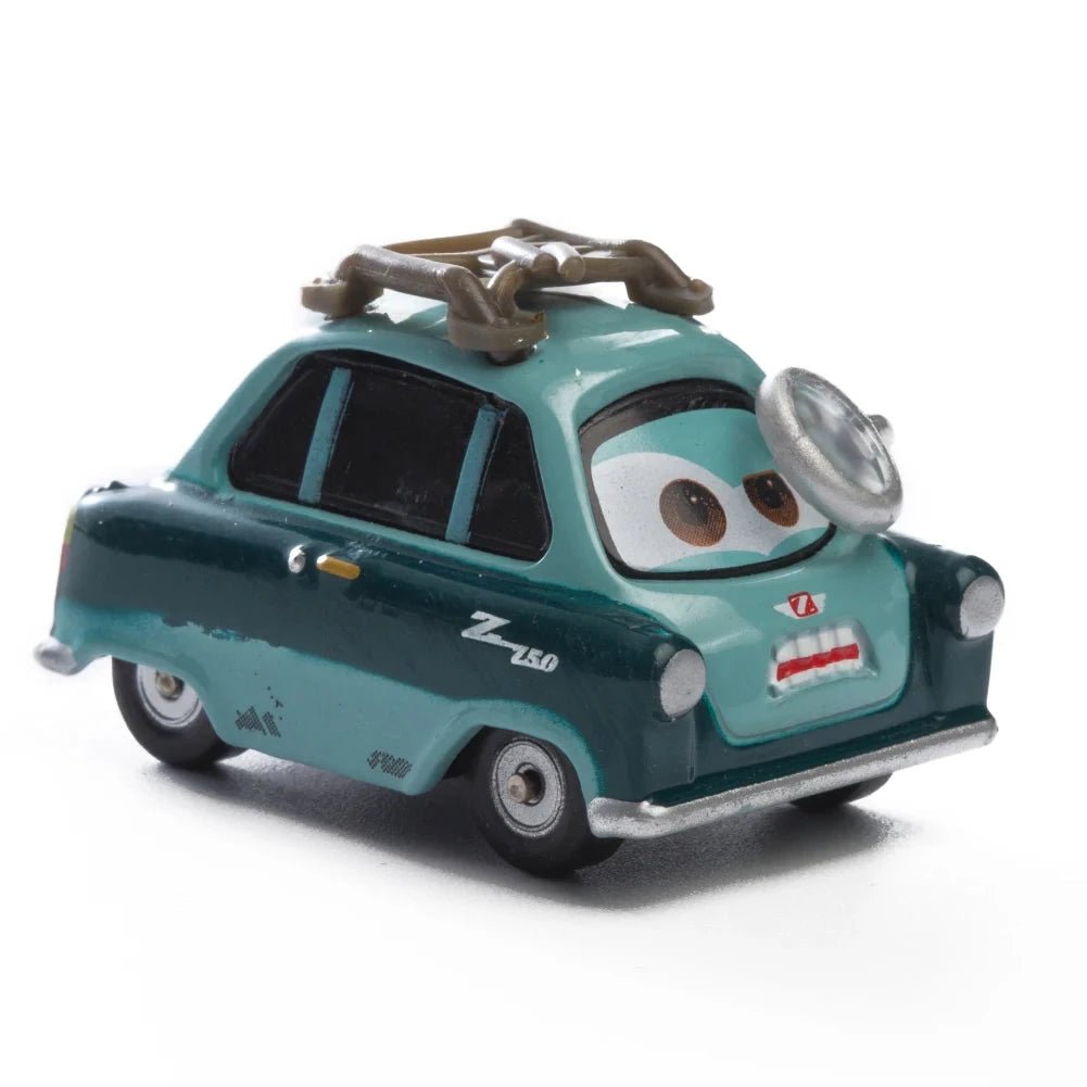 Disney Pixar Cars 1:55 metal alloy diecast toy car set featuring Lightning McQueen, Mater, Jackson Storm, and The King.