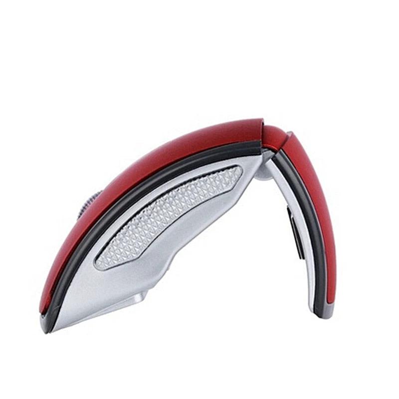 Wireless foldable mouse with compact design, black color, and ergonomic shape for easy portability and comfortable use.