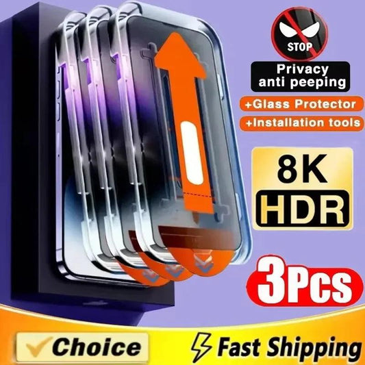 Oleophobic Coating Dust Free Installation Privacy Screen Protector For iPhone 13 11 12 14 15 16 Pro Max XS X XR 14 15 Plus Glass - MANDOTOS