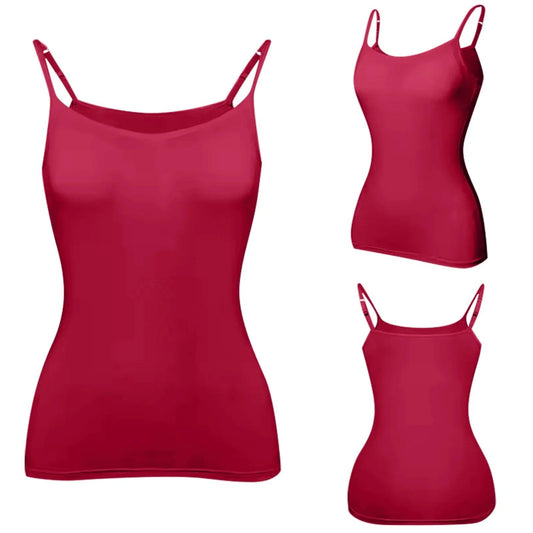 Padded Bra Tank Top Women Modal Spaghetti Solid Cami Top Vest Female Adjustable Camisole With Built In Bra Fitness Clothing - MANDOTOS