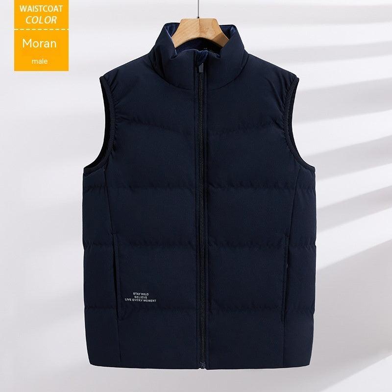 Plus Size Down Vest Stand Collar Waistcoat - MANDOTOS