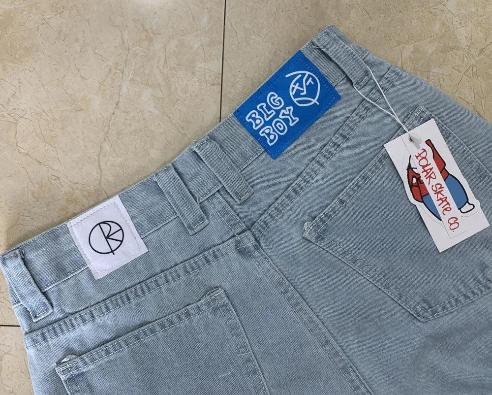 Polar Big Boy Embroidery Jeans Y2K Pants Streetwear Gothic Cartoon Blue Baggy Jeans Retro Punk Rock High Waist Denim Trousers - MANDOTOS