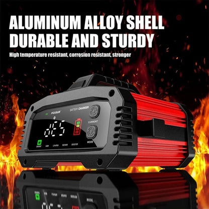 Portable 25A/15A Smart Car Battery Charger for 12V-24V Motorcycle Lead Acid AGM GEL LiFePo4 Batteries Car Booster Pulse Repair - MANDOTOS