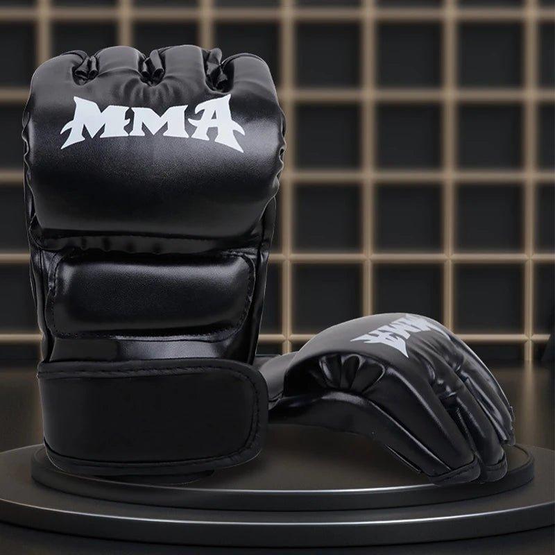 Professional Boxing Training Gloves Half Finger Leather Cushion for Adult Sanda Boxing UFC Training Sandbag Knuckles - MANDOTOS