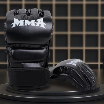 Professional Boxing Training Gloves Half Finger Leather Cushion for Adult Sanda Boxing UFC Training Sandbag Knuckles - MANDOTOS