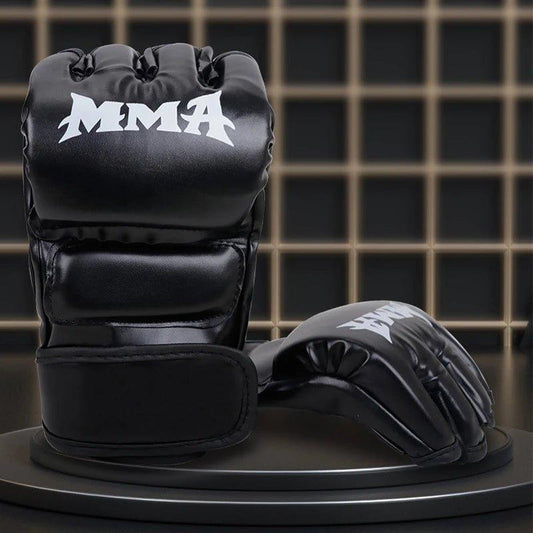 Professional Boxing Training Gloves Half Finger Leather Cushion for Adult Sanda Boxing UFC Training Sandbag Knuckles - MANDOTOS