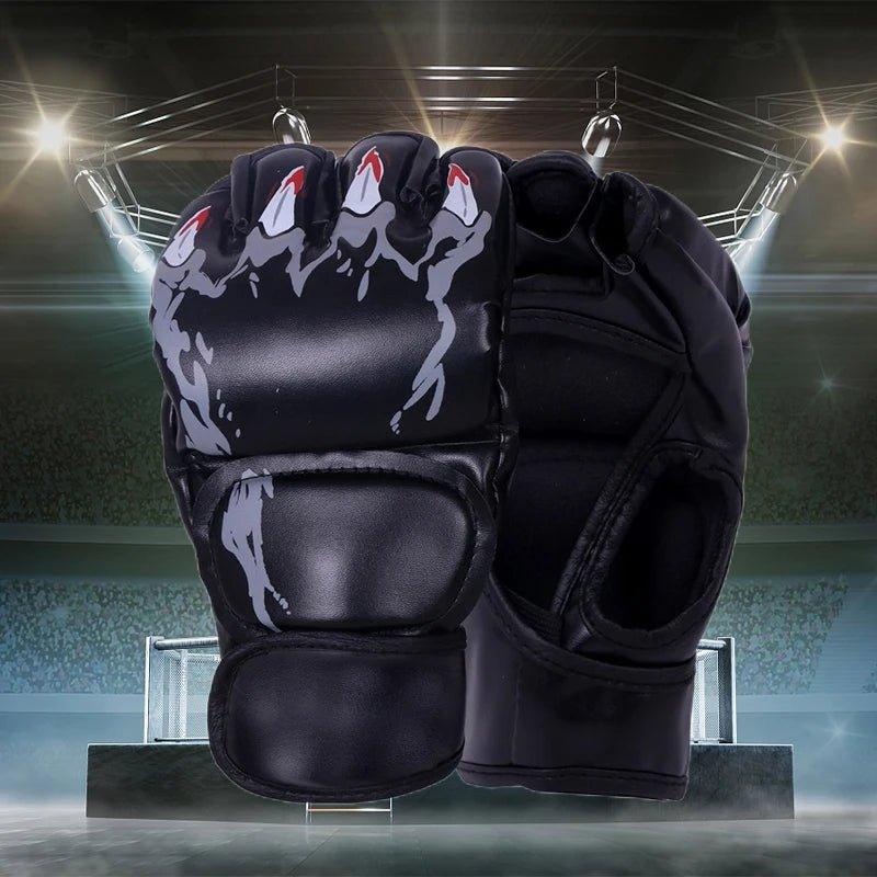 Professional Boxing Training Gloves Half Finger Leather Cushion for Adult Sanda Boxing UFC Training Sandbag Knuckles - MANDOTOS