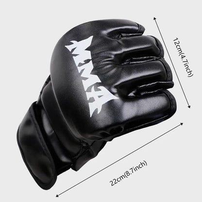 Professional Boxing Training Gloves Half Finger Leather Cushion for Adult Sanda Boxing UFC Training Sandbag Knuckles - MANDOTOS