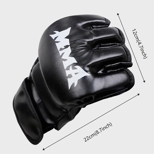 Professional Boxing Training Gloves Half Finger Leather Cushion for Adult Sanda Boxing UFC Training Sandbag Knuckles - MANDOTOS
