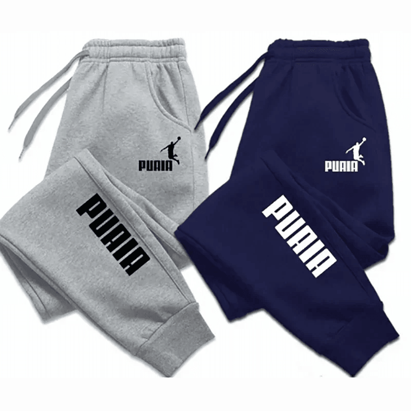 PUAIA Print Men's Pants Autumn/Winter New Sport Jogging Trousers Fitness Loose Fit Clothing Solid Color Outfit Streetwear Pants - MANDOTOS