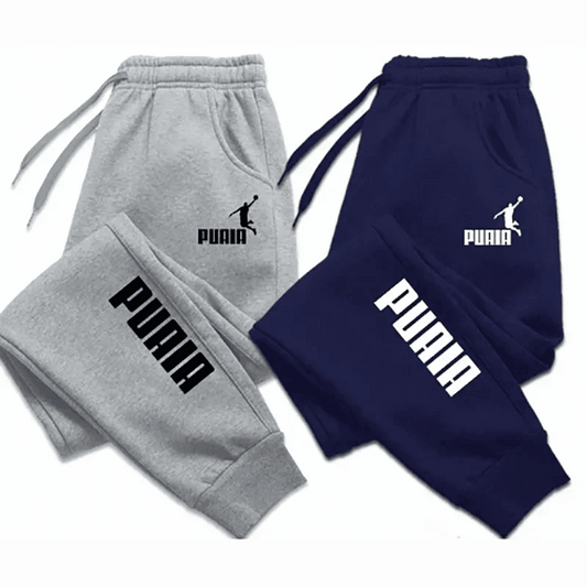 PUAIA Print Men's Pants Autumn/Winter New Sport Jogging Trousers Fitness Loose Fit Clothing Solid Color Outfit Streetwear Pants - MANDOTOS