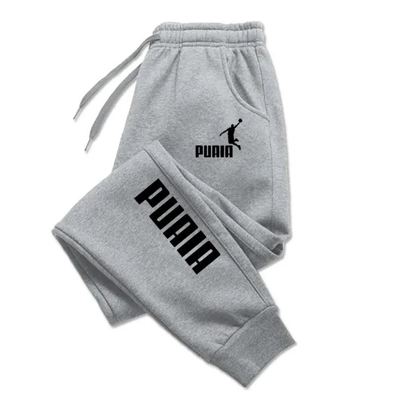 PUAIA Print Men's Pants Autumn/Winter New Sport Jogging Trousers Fitness Loose Fit Clothing Solid Color Outfit Streetwear Pants - MANDOTOS