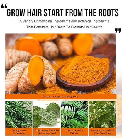 PURC Natural Hair Density Essential Oil,PURC Oil For Hair Growth,Hair Regrowth Essential Oil,Natural Hair Regrowth Serum For Women & Men-35 ML - MANDOTOS