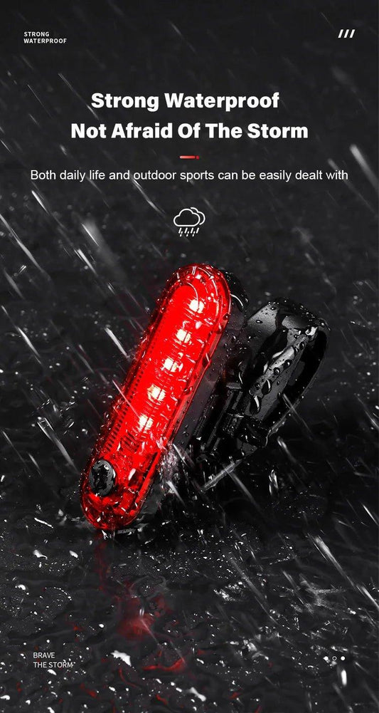 Rear Bike Tail Light USB Rechargeable Red Ultra Bright Taillights Fit On Bicycle Easy to Install for Cycling Safety - MANDOTOS