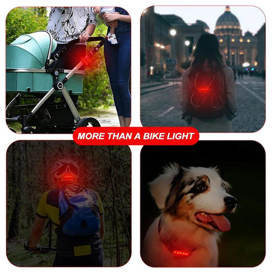 Rear Bike Tail Light USB Rechargeable Red Ultra Bright Taillights Fit On Bicycle Easy to Install for Cycling Safety - MANDOTOS