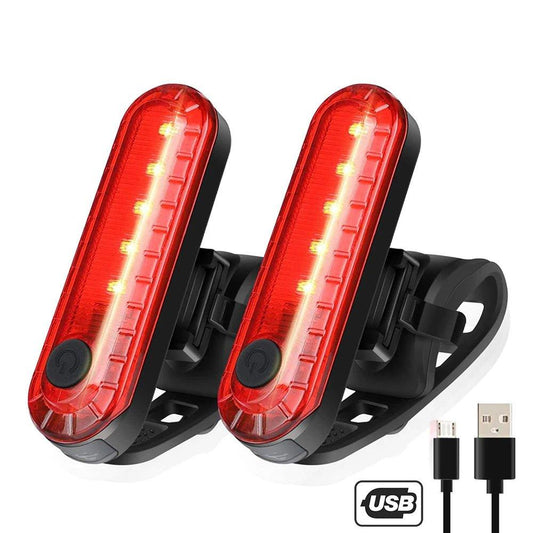 Rear Bike Tail Light USB Rechargeable Red Ultra Bright Taillights Fit On Bicycle Easy to Install for Cycling Safety - MANDOTOS