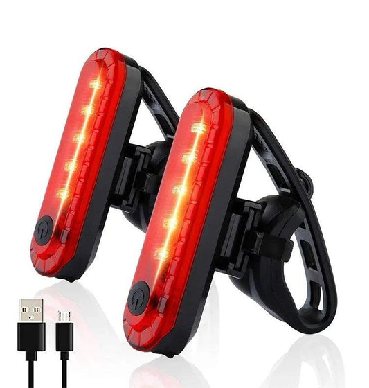 Rear Bike Tail Light USB Rechargeable Red Ultra Bright Taillights Fit On Bicycle Easy to Install for Cycling Safety - MANDOTOS