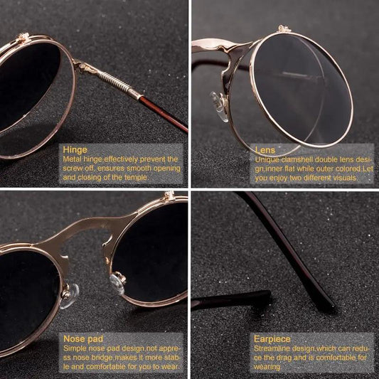 Retro Flip Steampunk Shades - MANDOTOS