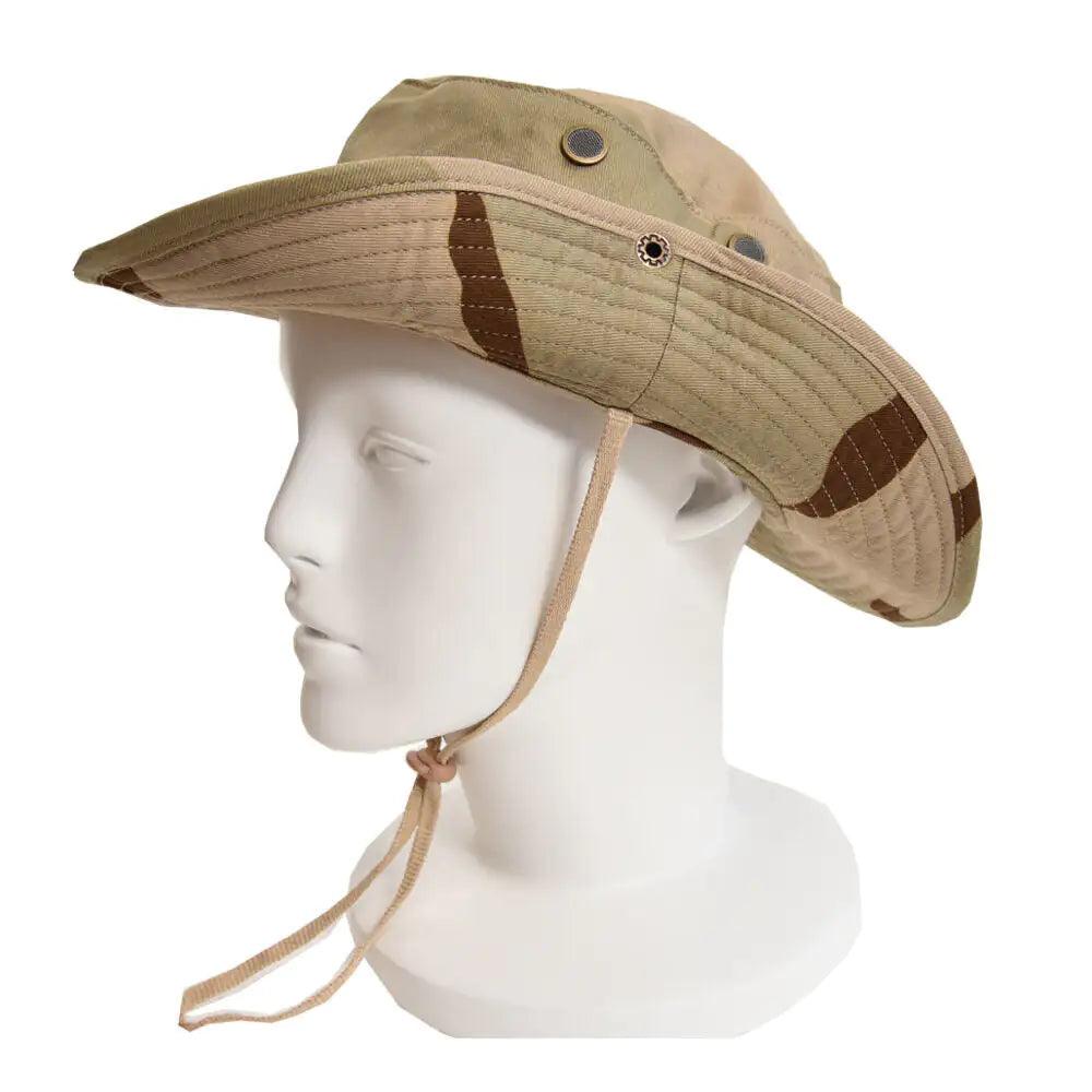 Safari Camo Sun Hat: Mesh Boonie for Outdoors - MANDOTOS