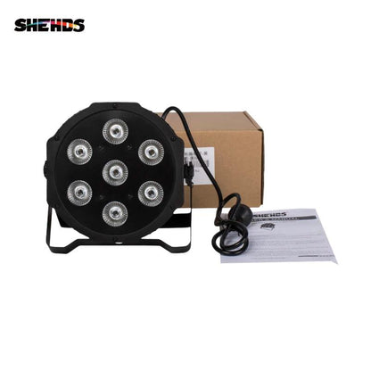 SHEHDS HOT LED Flat Par 7X18W/7X12W RGBWA+UV/RGBW Light Family Birthday Party Theater Wedding Christmas Lights - MANDOTOS