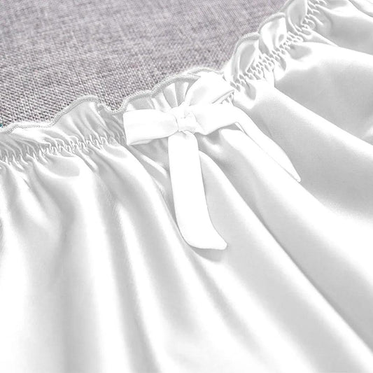 Silk Satin Sexy Panties Simple Flowers Floral Printed Lace Pajamas Underwear Fashionable Oversized Women Shorts Under Wears - MANDOTOS