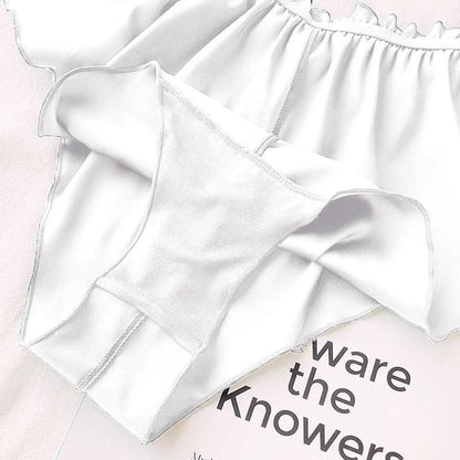 Silk Satin Sexy Panties Simple Flowers Floral Printed Lace Pajamas Underwear Fashionable Oversized Women Shorts Under Wears - MANDOTOS