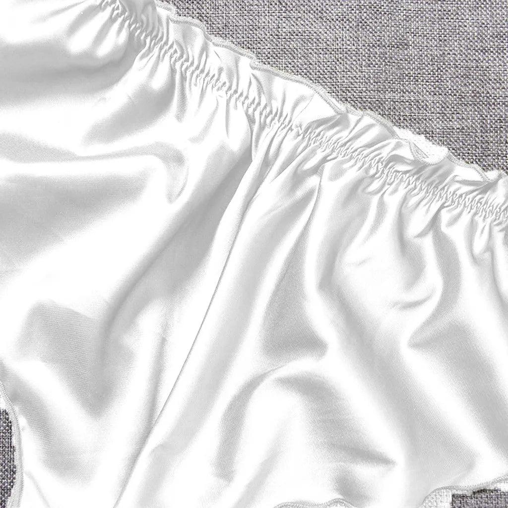 Silk Satin Sexy Panties Simple Flowers Floral Printed Lace Pajamas Underwear Fashionable Oversized Women Shorts Under Wears - MANDOTOS