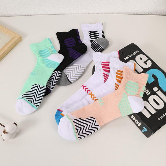 Six Pairs Of Trendy Mixed Sports Socks, Sports Ankle Socks, Running Socks, Hiking Socks, Moisture-wicking Cotton Socks And Ankle Socks - MANDOTOS