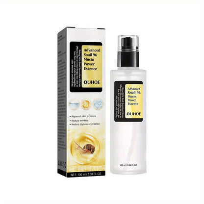 Snail Mucin Power Essence Moisturiser, 100ml Snail Mucin Essence Repairing Hyaluronic Acid Essence, Hydrating Serum For Face With Snail Secretion Filtrate For Dark Spots And Fine Lines - MANDOTOS