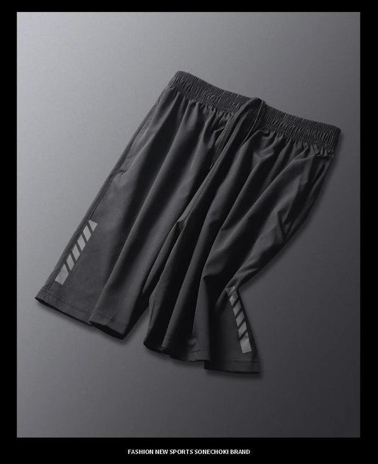 SONECHOKI Running Shorts Men Striped Printing Loose Basketball Sport Gym Breathable Shorts Fitness Training Workout Bottom Male - MANDOTOS