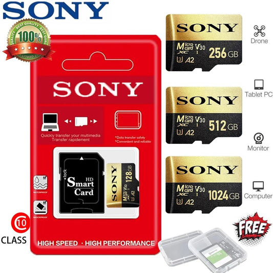 SONY Micro SD TF Card Mini 1TB Memory Card Class 128GB 256GB High Speed Cartao De Memoria Flash Memory TF Mecard C10 For Xiao Mi - MANDOTOS