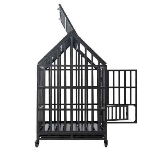 Sturdy Canine Kennel with Roof and Windows - MANDOTOS