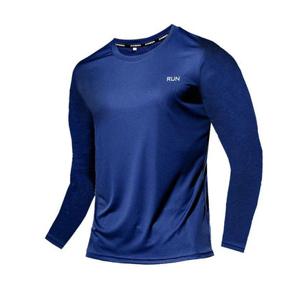 Summer Ice Silk Long Sleeve T-Shirt Men 2023 New Quick Dry Breathable Air Conditioning Outdoor Sun Protection Running Outer Wear - MANDOTOS