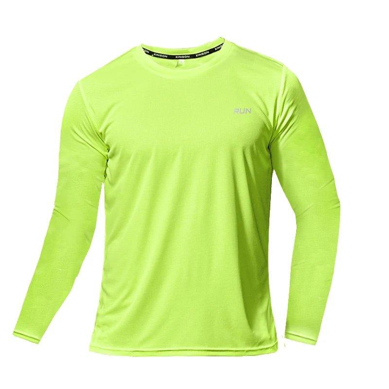 Summer Ice Silk Long Sleeve T-Shirt Men 2023 New Quick Dry Breathable Air Conditioning Outdoor Sun Protection Running Outer Wear - MANDOTOS