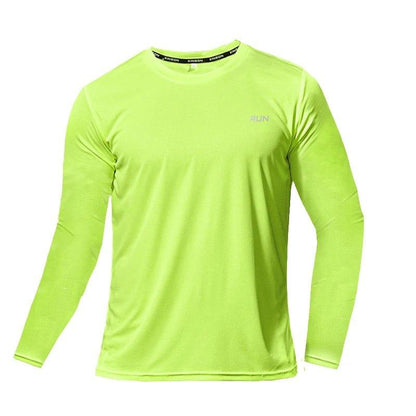 Summer Ice Silk Long Sleeve T-Shirt Men 2023 New Quick Dry Breathable Air Conditioning Outdoor Sun Protection Running Outer Wear - MANDOTOS