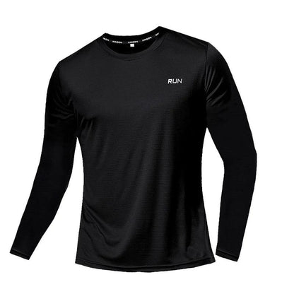Summer Ice Silk Long Sleeve T-Shirt Men 2023 New Quick Dry Breathable Air Conditioning Outdoor Sun Protection Running Outer Wear - MANDOTOS