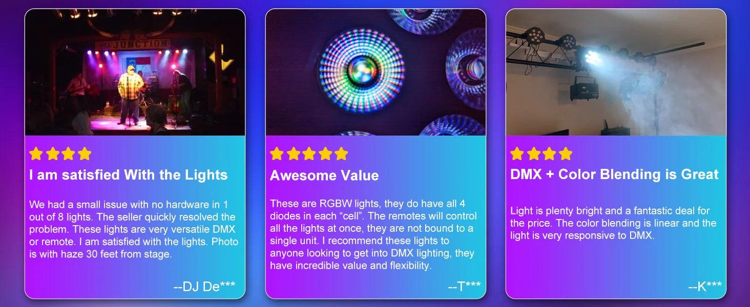 U'King 4PCS 80W Par Light 4in1 RGBW 14 LED Stage Effect Light DMX512 Remote Control Flat Light for KTV DJ Disco Bar Stage Light - MANDOTOS