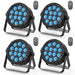 U'King 4PCS 80W Par Light 4in1 RGBW 14 LED Stage Effect Light DMX512 Remote Control Flat Light for KTV DJ Disco Bar Stage Light - MANDOTOS