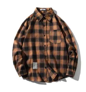 Unisex Checkered Long Sleeve Shirt - MANDOTOS