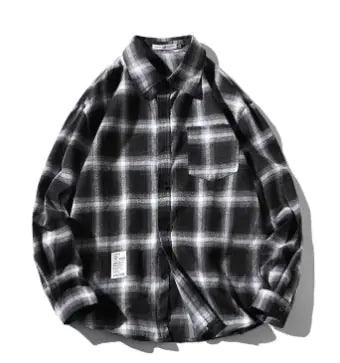 Unisex Checkered Long Sleeve Shirt - MANDOTOS
