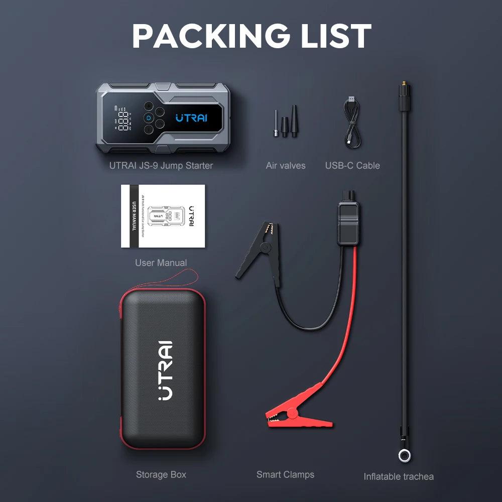 UTRAI 1500A Car Jump Starter Power Bank Portable 150PSI Air Pump Car Battery Emergency Boosters Starting Device Car Starter 2024 - MANDOTOS